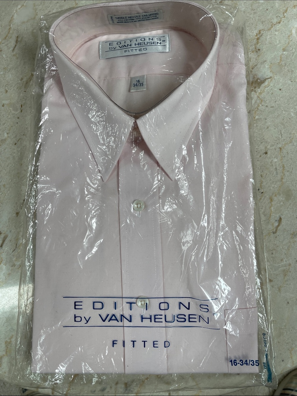 Van Heusen Light Pink Fitted Dress Shirt - NWT (16-34/35)